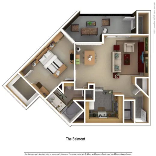 Portico Kirby Apartments Houston Floor Plan 7