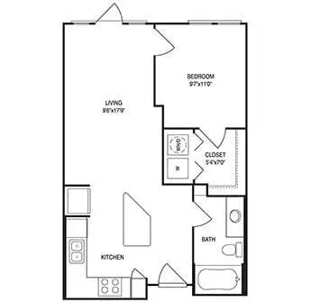 Post 510 Apartments Houston Floor Plan 1