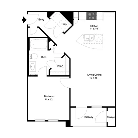 Queenston Manor Apartments Houston Floor Plan 1