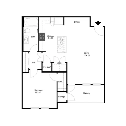 Queenston Manor Apartments Houston Floor Plan 2