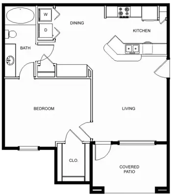 Reading Park Apartments Rosenberg Floor Plan 1