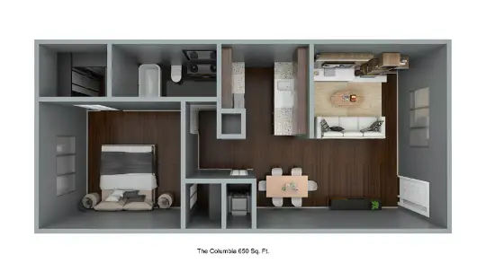 Residence at the Heights Houston Apartment Floor Plan 2