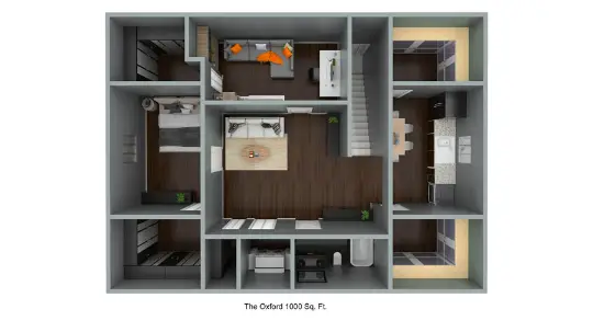 Residence at the Heights Houston Apartment Floor Plan 3