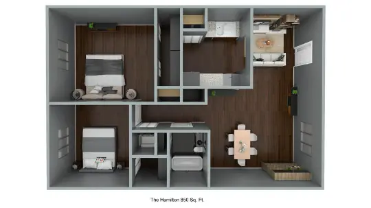 Residence at the Heights Houston Apartment Floor Plan 5