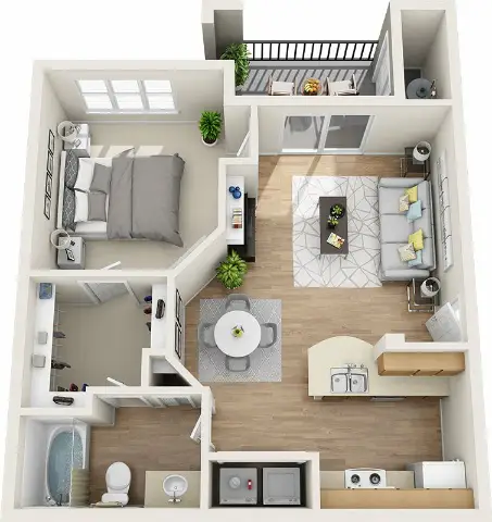 Residences at River Park West Houston Apartment Floor Plan 1