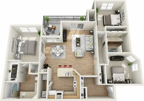 Residences at River Park West Houston Apartment Floor Plan 10