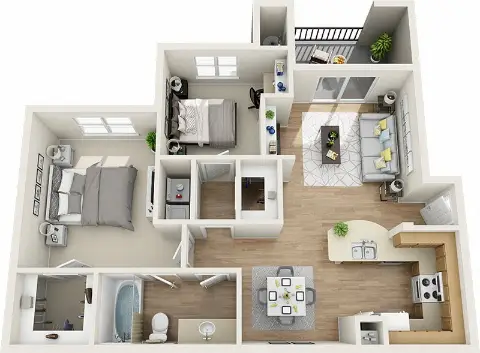 Residences at River Park West Houston Apartment Floor Plan 5