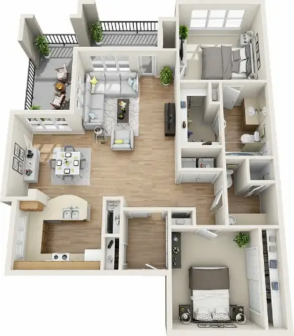 Residences at River Park West Houston Apartment Floor Plan 9
