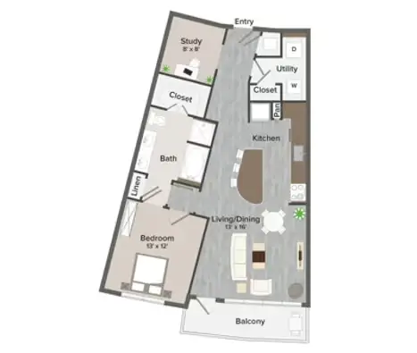 Revl Heights Apartments Houston Floor Plan 6