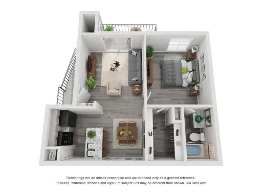 Ridge Point Apartments Houston Floor plan 1