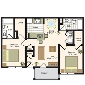 Sabo Village Apartments Houston Floor Plan 10