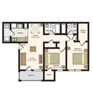 Sabo Village Apartments Houston Floor Plan 12