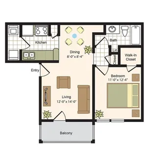 Sabo Village Apartments Houston Floor Plan 2