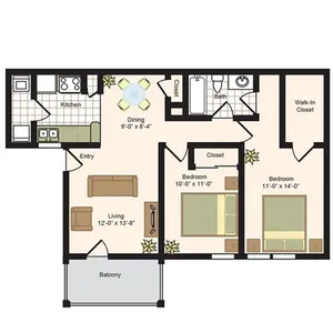 Sabo Village Apartments Houston Floor Plan 7