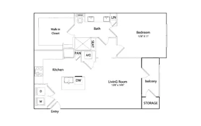 Silos Harvest Green Houston Apartment Floor Plan 1