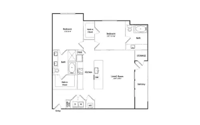 Silos Harvest Green Houston Apartment Floor Plan 5