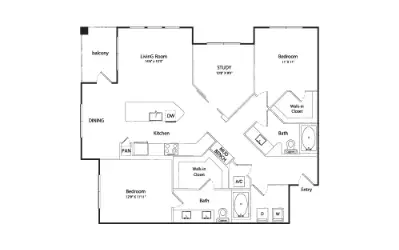 Silos Harvest Green Houston Apartment Floor Plan 6