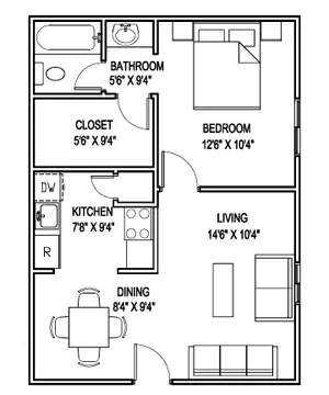 SunBlossom Mountain Apartments Floorplan 2