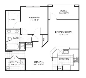 The Abbey at Barker Cypress Houston Apartment Floor Plan 1