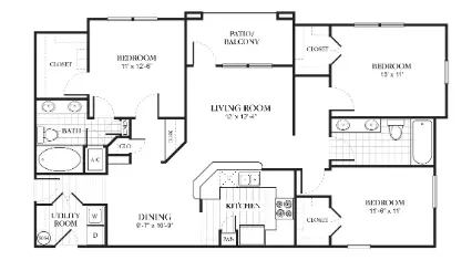 The Abbey at Barker Cypress Houston Apartment Floor Plan 11