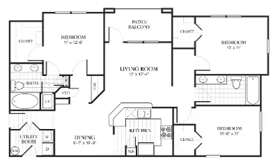 The Abbey at Barker Cypress Houston Apartment Floor Plan 13
