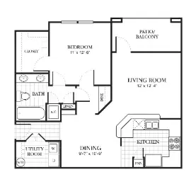 The Abbey at Barker Cypress Houston Apartment Floor Plan 2