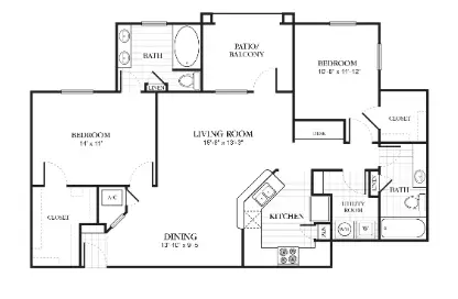 The Abbey at Barker Cypress Houston Apartment Floor Plan 6
