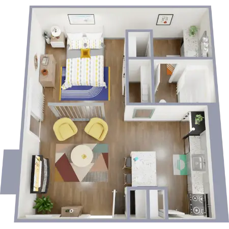 The Co-Op at the Med Center Rise Apartments FloorPlan 1