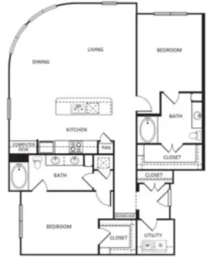 The Core Apartments Houston Floor Plan 10