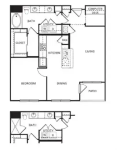 The Core Apartments Houston Floor Plan 3