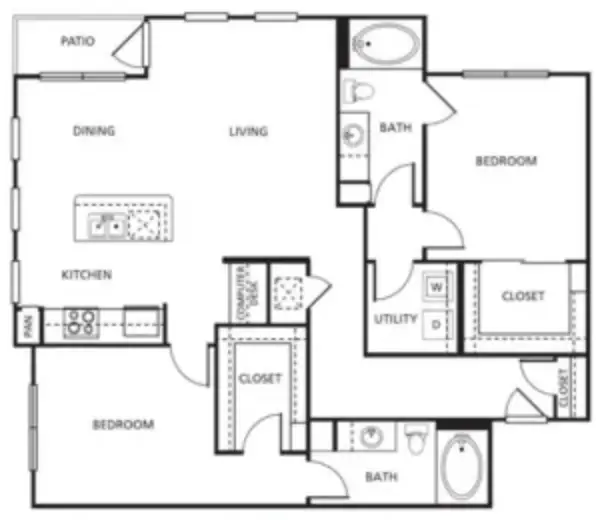 The Core Apartments Houston Floor Plan 7