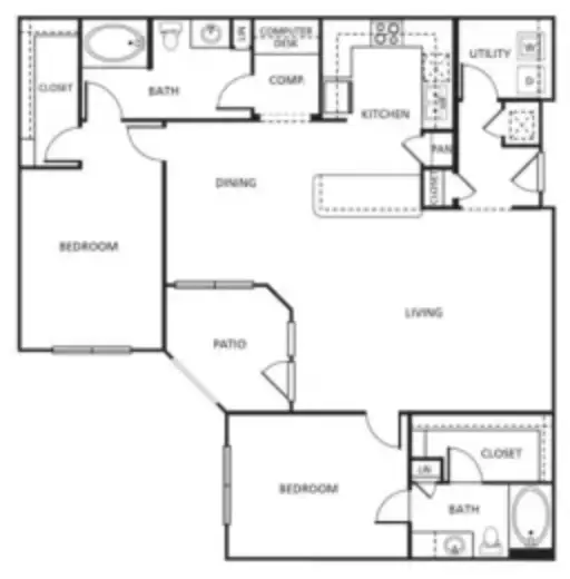 The Core Apartments Houston Floor Plan 9