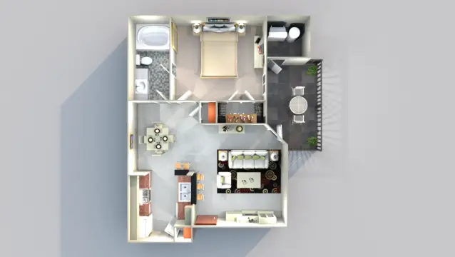 The Falls at Borough Park Houston Apartment Floor Plan 1