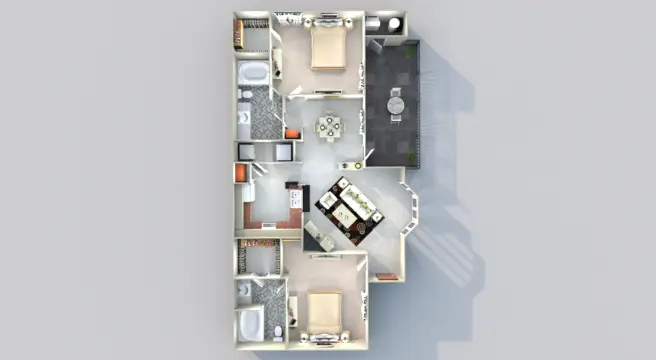 The Falls at Borough Park Houston Apartment Floor Plan 3