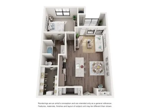 The Fordham at Eagle Springs Houston Apartment Floor Plan 1