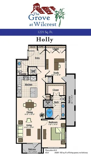 The Grove at Wilcrest Houston Apartment Floor Plan 11