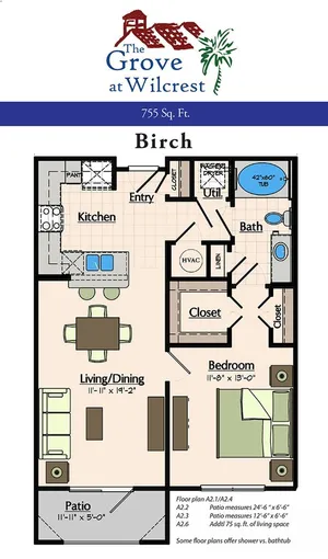 The Grove at Wilcrest Houston Apartment Floor Plan 2