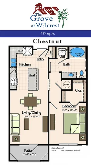 The Grove at Wilcrest Houston Apartment Floor Plan 4