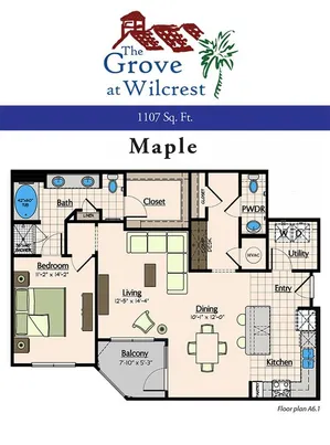 The Grove at Wilcrest Houston Apartment Floor Plan 7