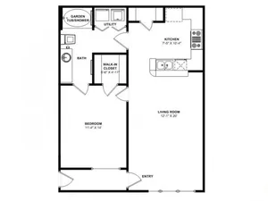 The Lodge at Spring Shadows Houston Apartment Floor Plan 1