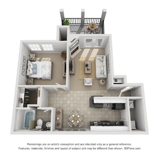 The Lofts at Spring Lake Houston Apartment Floor Plan 1