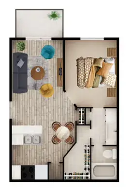 The Place at Barker Cypress Houston Apartment Floor Plan 1