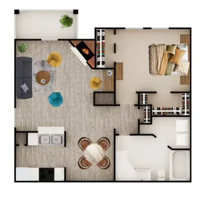 The Place at Barker Cypress Houston Apartment Floor Plan 3