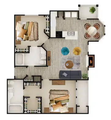 The Place at Barker Cypress Houston Apartment Floor Plan 7