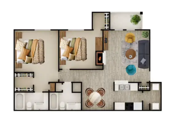 The Place at Barker Cypress Houston Apartment Floor Plan 8