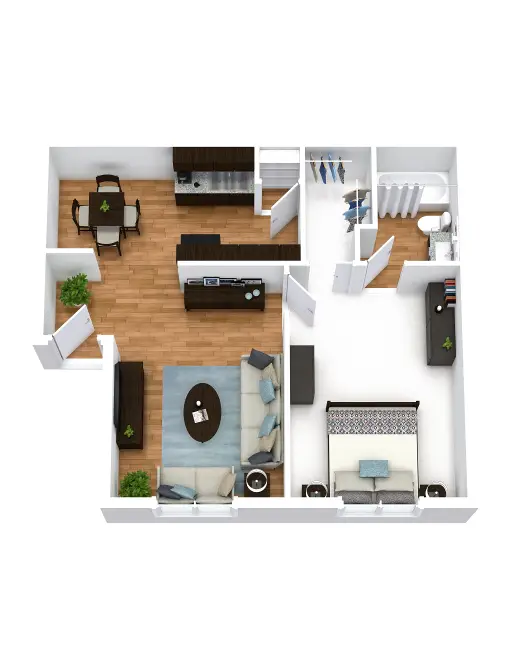 The Plaza at Hobby Airport Houston Apartments Floor Plan 1