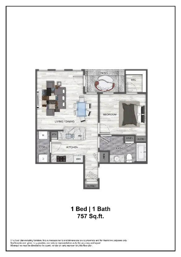 The Ranch at Sienna Houston Apartment Floor Plan 1