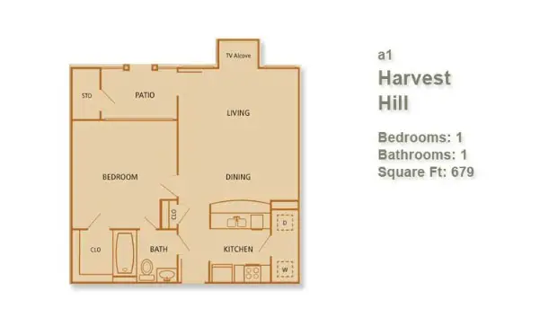 The Reserve at Autumn Creek Houston Apartments Floor Plan 1