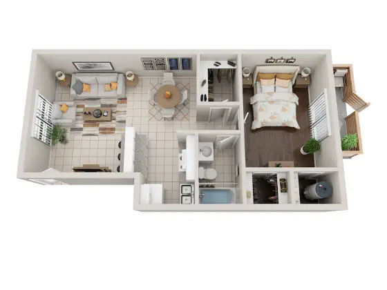 The Reserve at Bellfort Houston Apartment Floor Plan 1