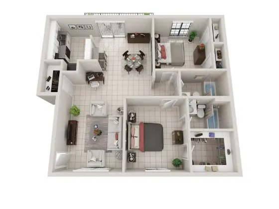 The Reserve at Bellfort Houston Apartment Floor Plan 2